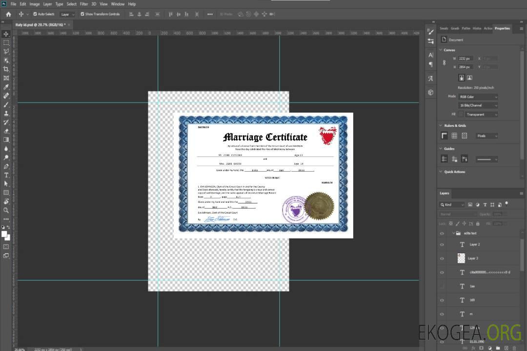 Modèle Word et PDF de certificat de mariage de Bahreïn template